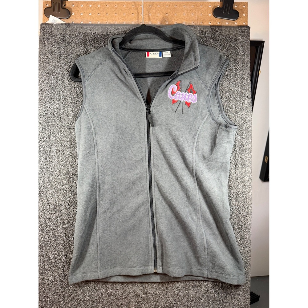 Clique Fleece Vest Women Medium Gray Carolina Hurricanes Embroidered Sleeveless